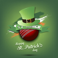 Happy St. Patricks day and cricket ball - 759214451