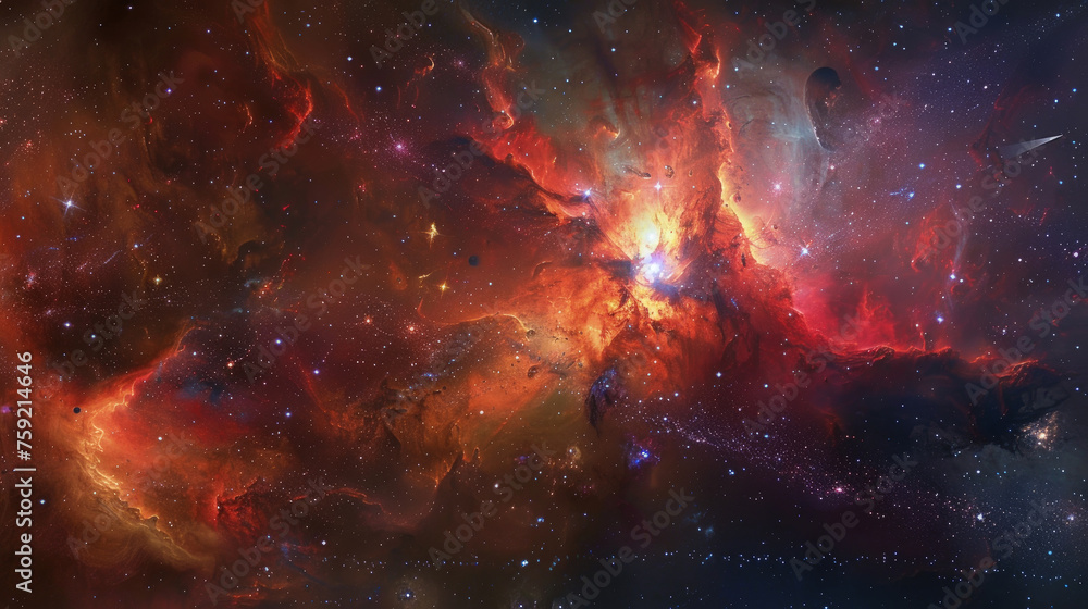 Poster a vibrant space bursting with an array of stars, creating a mesmerizing and magical scene