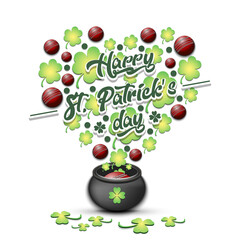 Happy St. Patricks day and cricket ball - 759215029