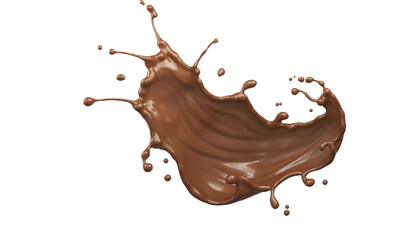 chocolate splash isolated on white