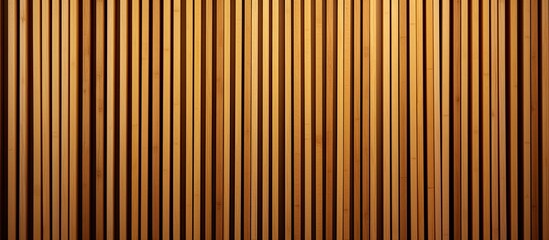 A detailed closeup of a brown wooden wall with a striped pattern, showcasing the amber hues and symmetry of the material. The tints and shades range from peach to magenta, adding depth to the design