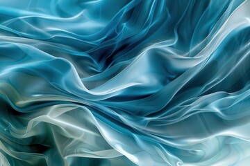 Obraz premium digital art wavy image in blue and white