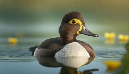 Obraz premium This female Tufted Duck has yellow eyes , high quality photo