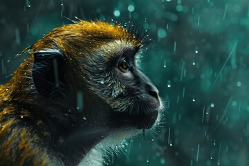 monkey in rain rain hd wallpaper free download