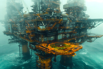 Oil Rig in the Middle of the Ocean
