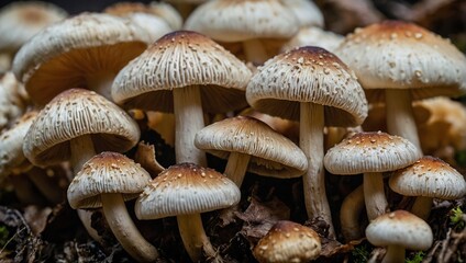 close up photo of mushrooms in forest
