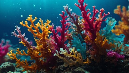 Fototapeta na wymiar coral reef plant under water