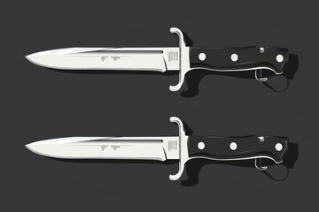 two white and black knives in different styles - 759221001