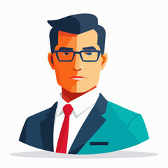 Man in a Suit and Tie With Glasses vector illustration