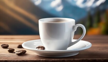 Obraz premium white coffee cup mug. white background isolated close up, tea time 
