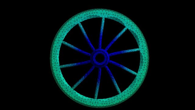 Mechanic simulation engineering - Displacement and stress finite element analysis of wheel