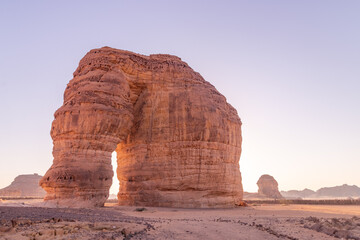 Jabal Al-Fil (Elephant Rock) rock formation near Al Ula, Saudi Arabia
