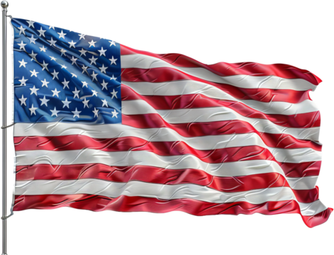 American flag waving proudly on pole
