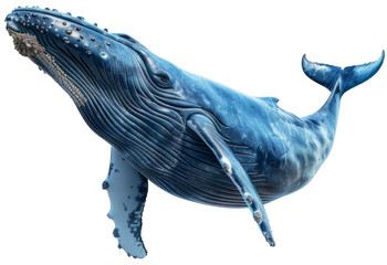 Majestic Blue Whale Swimming in the Dark Ocean Waters