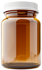 Transparent Supplement Bottle with Lustrous Orange Capsules