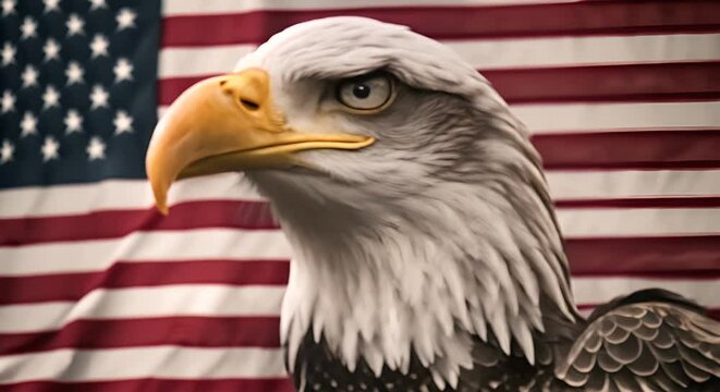 Eagle with the US flag.