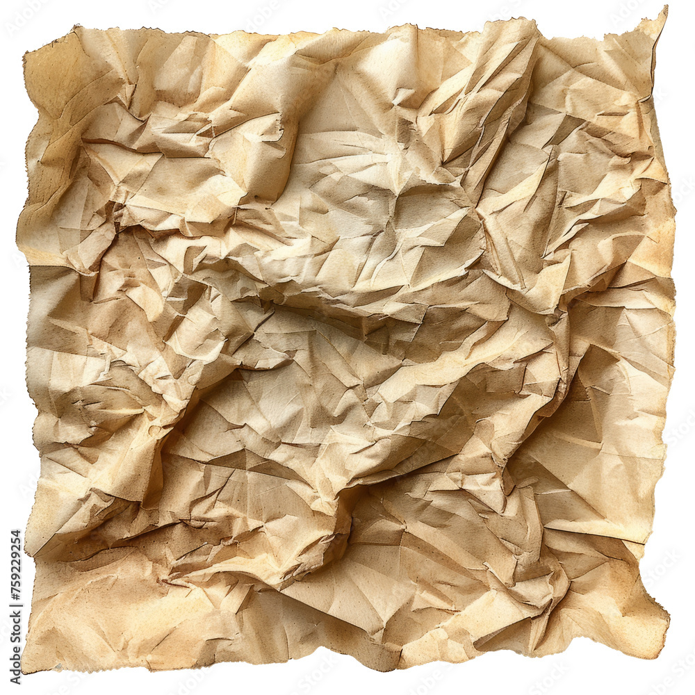 Canvas Prints piece of paper with a crumpled texture and a faded brown color