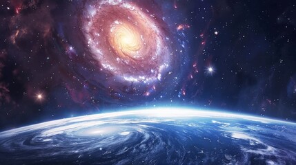spiral galaxy and stars generative ai