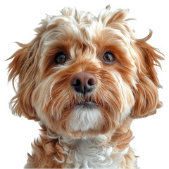 Adorable Tan and White Maltipoo Puppy Sitting