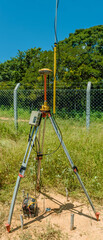 Fototapeta premium Topography device for capturing geodesic coordinates delimiting land points