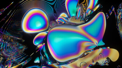 Abstract colorful liquid shapes on a dark background