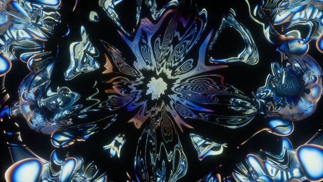 Abstract kaleidoscopic art with intricate patterns