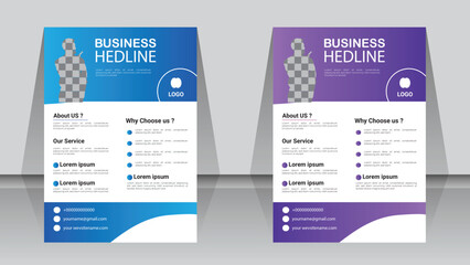 Obraz premium Innovative Business & Corporate Flyer Vector template design for a brochure, abstract business flyer. design of a brochure, cover, yearly report, poster, and flyer... 