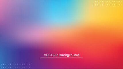 Abstract blurred gradient mesh background in bright rainbow colors. Colorful smooth banner template. Easy editable soft colored vector illustration in EPS10 without transparency.