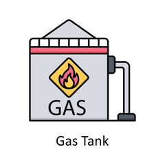 Gas Tank vector filled outline icon design illustration. Manufacturing units symbol on White background EPS 10 File
