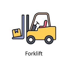 Forklift vector filled outline icon design illustration. Manufacturing units symbol on White background EPS 10 File