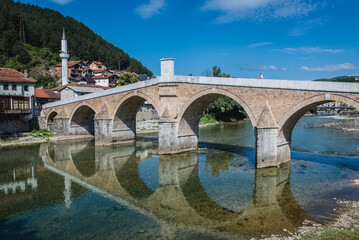 Fototapeta na wymiar Old bridge over Neretva river in Konjic, Bosnia and Herzegovina