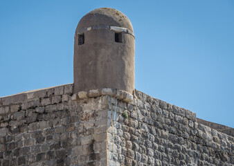 Dubrovnik, Croatia - August 26, 2015: Tourist on Walls of Old Town of Dubrovnik city