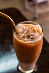 Close-Up of Iced Coffee: Cool Refreshment in a Glass