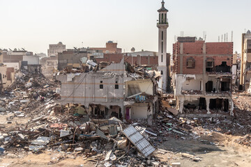 Old neigborhood being demolished in Jeddah, Saudi Arabia