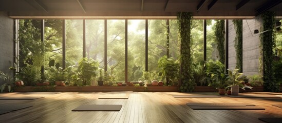 Yoga Studio with Abundant Greenery