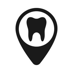 Map label icon with tooth, illustration