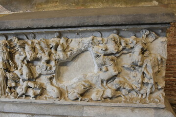 Obraz premium detail of acient italian graveyard