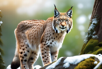 Fototapeta premium Lynx in the forest