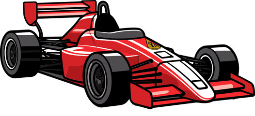 Formula Car Vector Illustration Taking a Hairpin Turn - obrazy, fototapety, plakaty