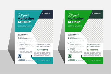 Corporate Business Flyer Design  Template For Travel, Real estate And Medical