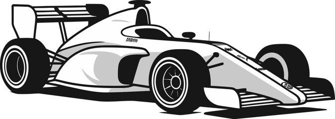 Formula Car Vector Illustration Cornering with Precision