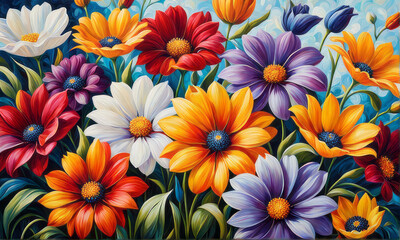 Fototapeta premium colorful flowers background