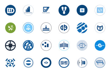 Variety of Modern DB (Database) Logo Design and Concepts - High-Tech and Elegant Data Storage Symbolism