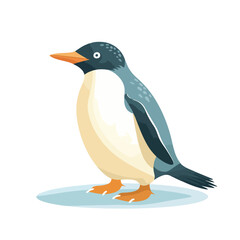 Illustration of a penguin walking on a white backgr