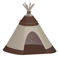 Native american wigwam 3d illustration © Natallia