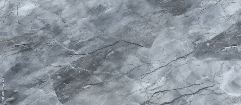 Poster a closeup of a grey marble texture resembling the swirling patterns of a cumulus cloud in the sky, f