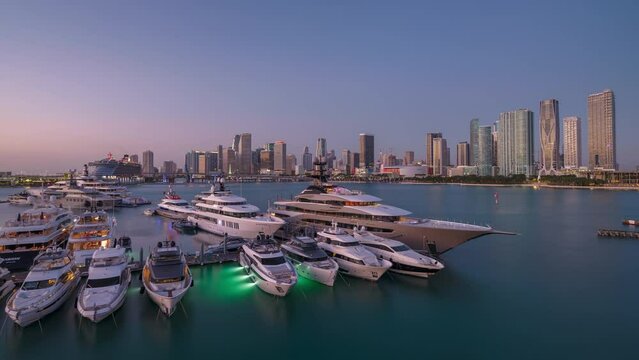 Miami Port sunrise time-lapse