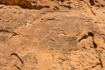 Rock art (petroglyphs) in Jubbah, Saudi Arabia