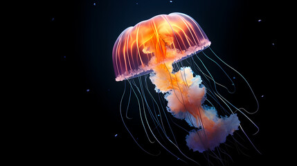 Fototapeta premium Vibrant jellyfish glide gracefully in the ocean water