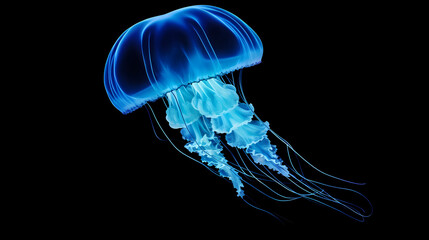 Vibrant jellyfish glide gracefully in the ocean water